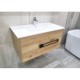 ANGEL 900mm Light Oak Plywood Wall Hung Vanity With Ceramic Basin